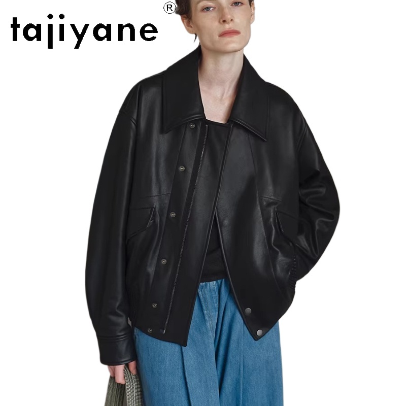 Quality Winter Clothing Jacket - TAJIYANE 100% Real baby cow leather