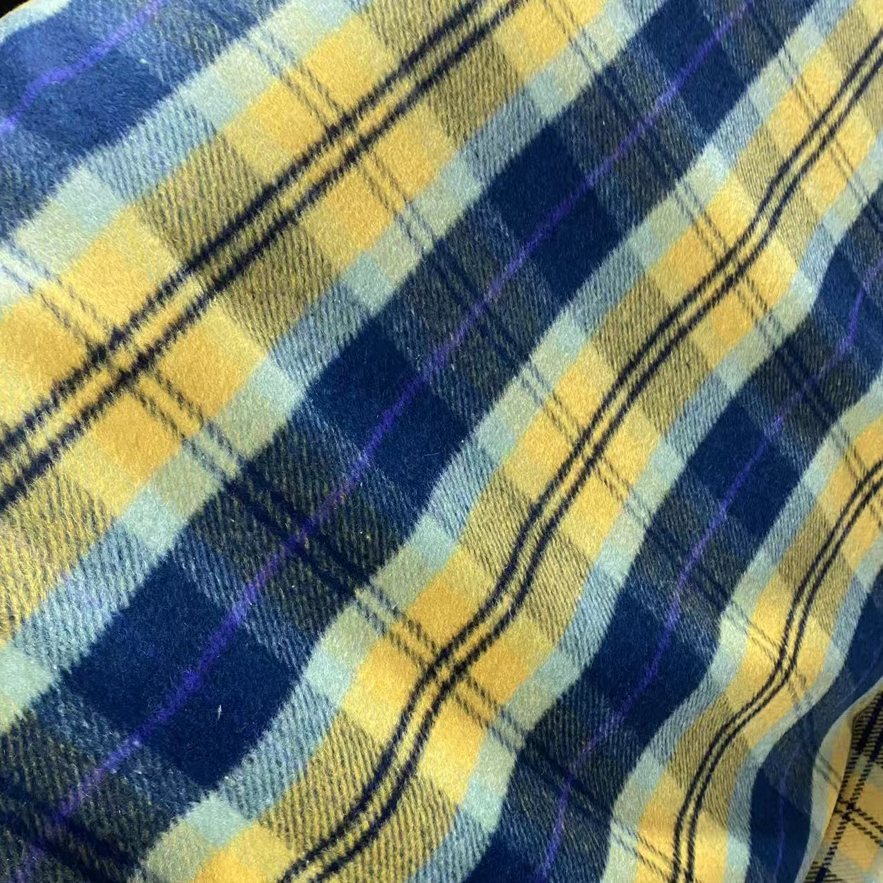 Yellow Winter Clothing - Woolen Plaid Fabric 657g Yellow Green
