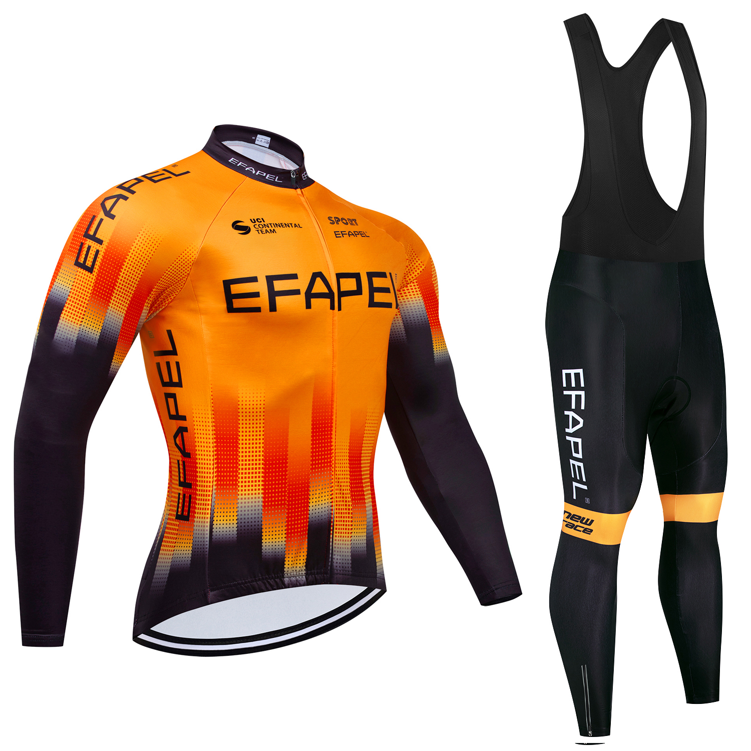 Yellow Winter Clothing - Fluor Yellow Cycling Jersey EFAPEL Bike