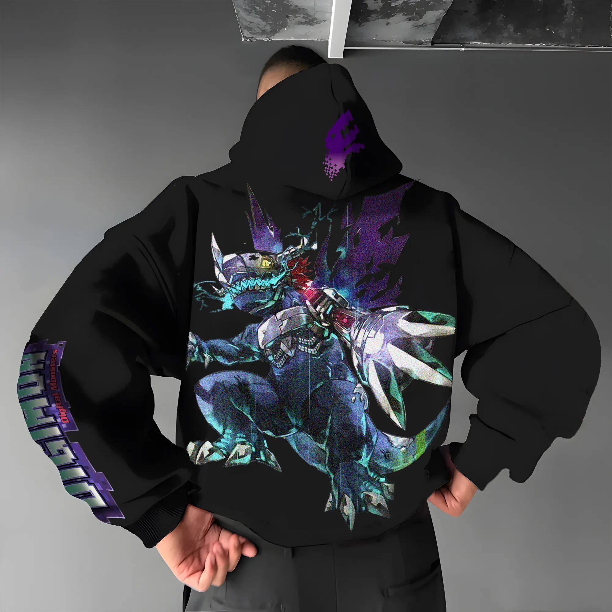 Winter Clothing Trends 2025 - Digimon Anime Metal Greymon Joint Hoodie
