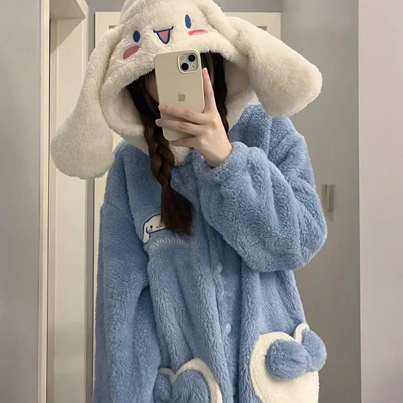 Winter Clothing Women'S - 25COSAnime Women Girl Plush Pajamas Kuromi