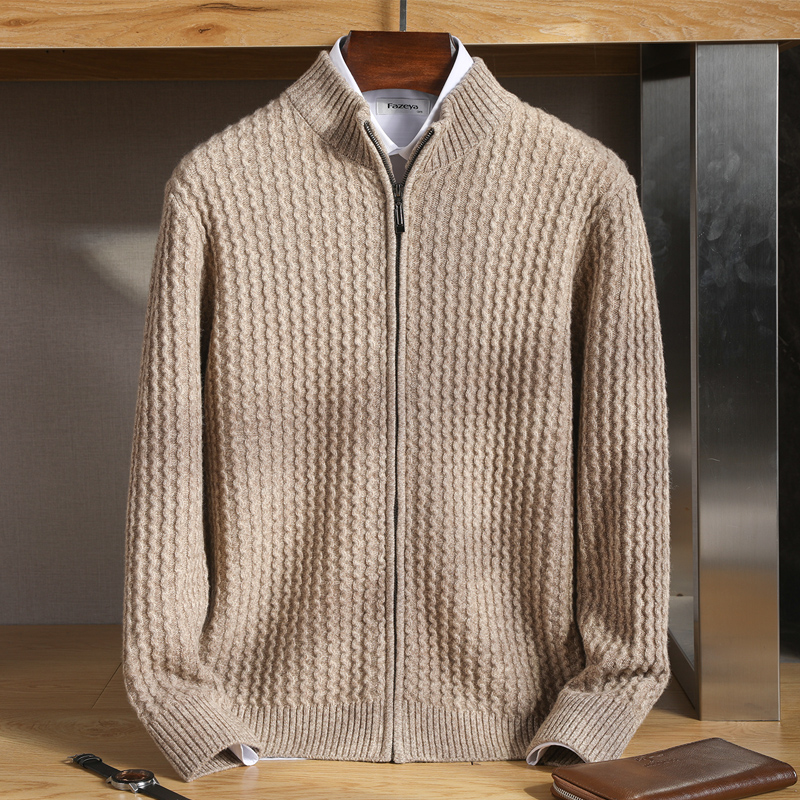 Men's Zipper Mock Collar Thick - đánh giá và giá Wool Blend Coat