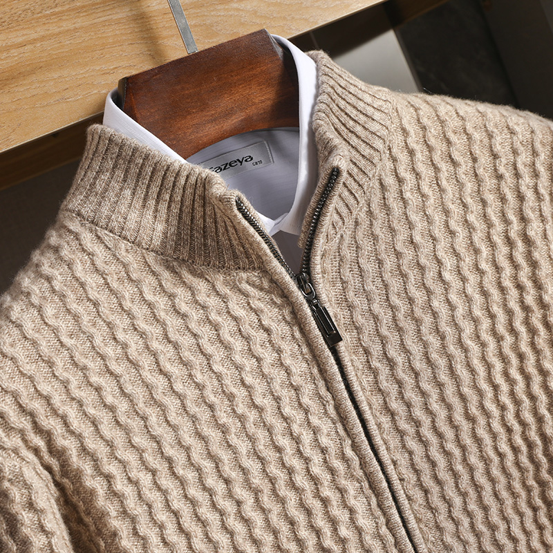 Men's Zipper Mock Collar Thick - đánh giá và giá Wool Blend Coat