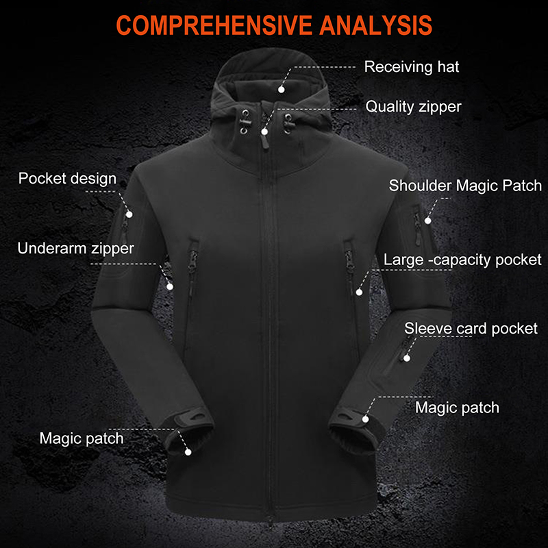 Outdoor Men Loose Tactical Hoo - đánh giá và giá Windproof Jacket Softshell