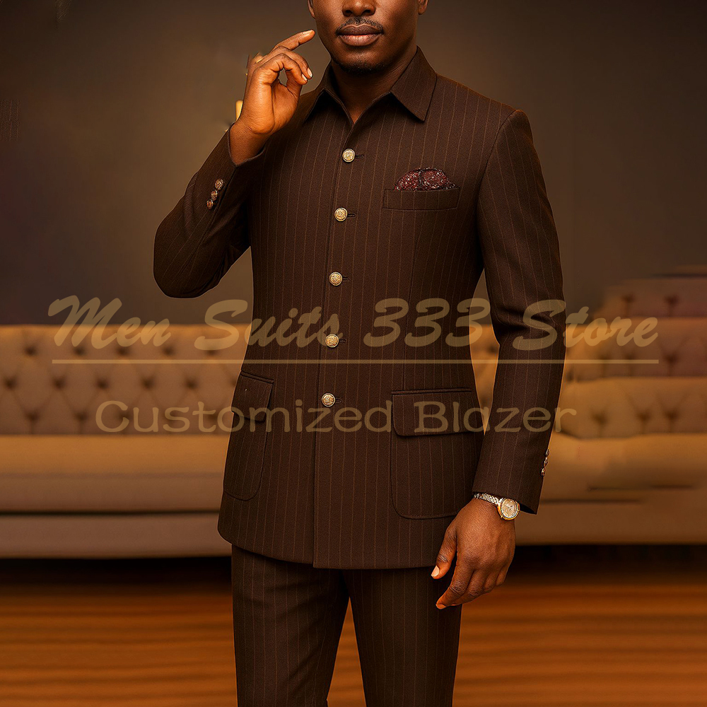 Pinstripe Men's Suits Elegant  - đánh giá và giá Quality Winter Clothing Jacket