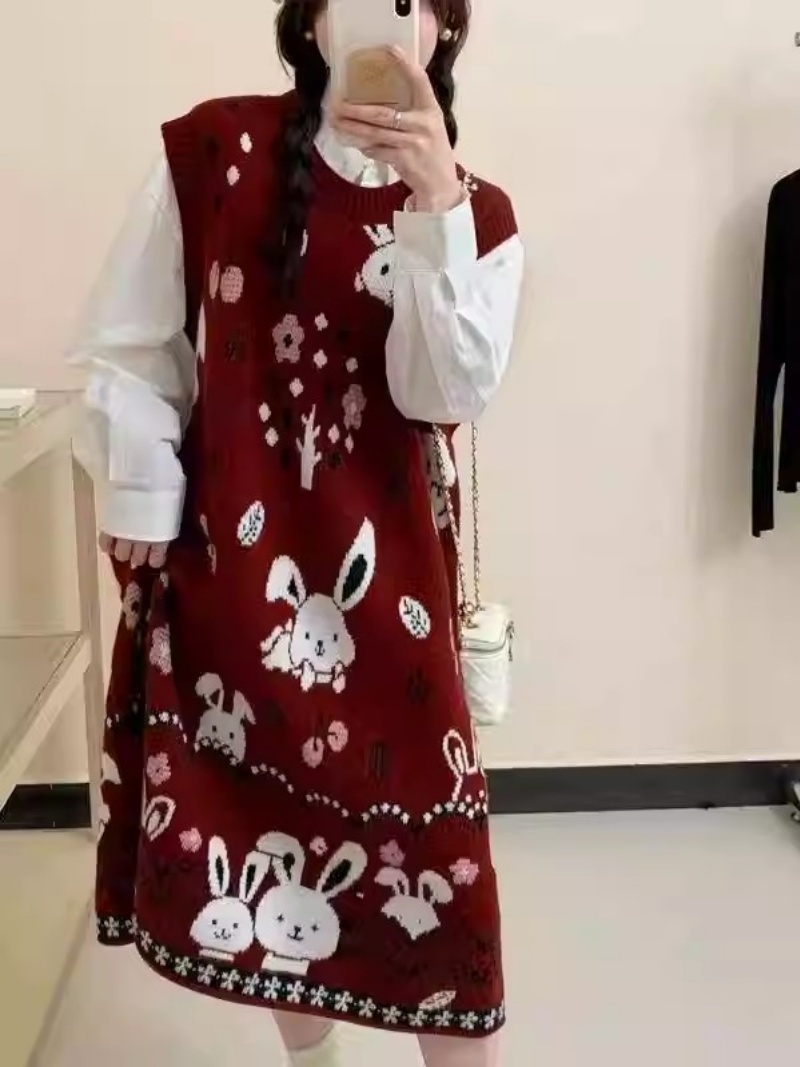 Lazy Cartoon Sweater Vest Dres - đánh giá và giá Winter Clothing Trends 2025 Women'S
