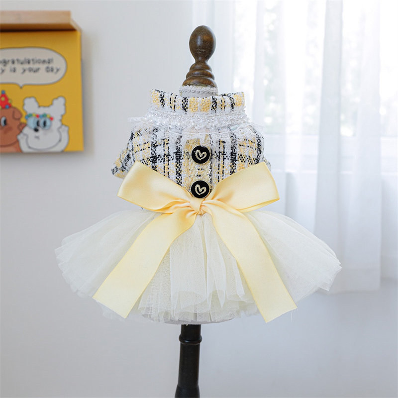 Yellow Ribbon Dresses for Dogs - đánh giá và giá Yellow Winter Clothing
