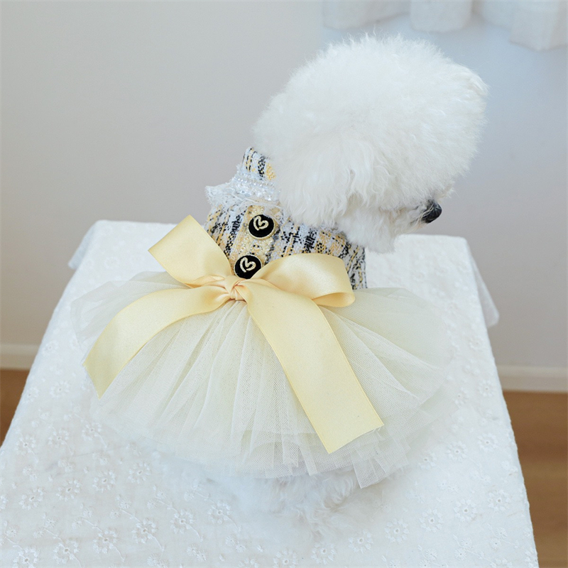 Yellow Ribbon Dresses for Dogs - đánh giá và giá Yellow Winter Clothing