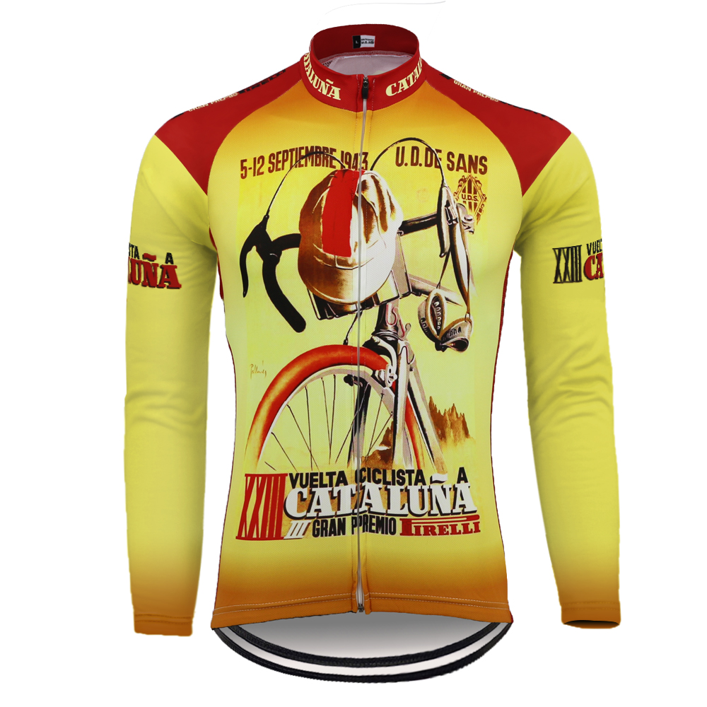 Classical 1943 team cycling Je - đánh giá và giá Yellow Winter Clothing