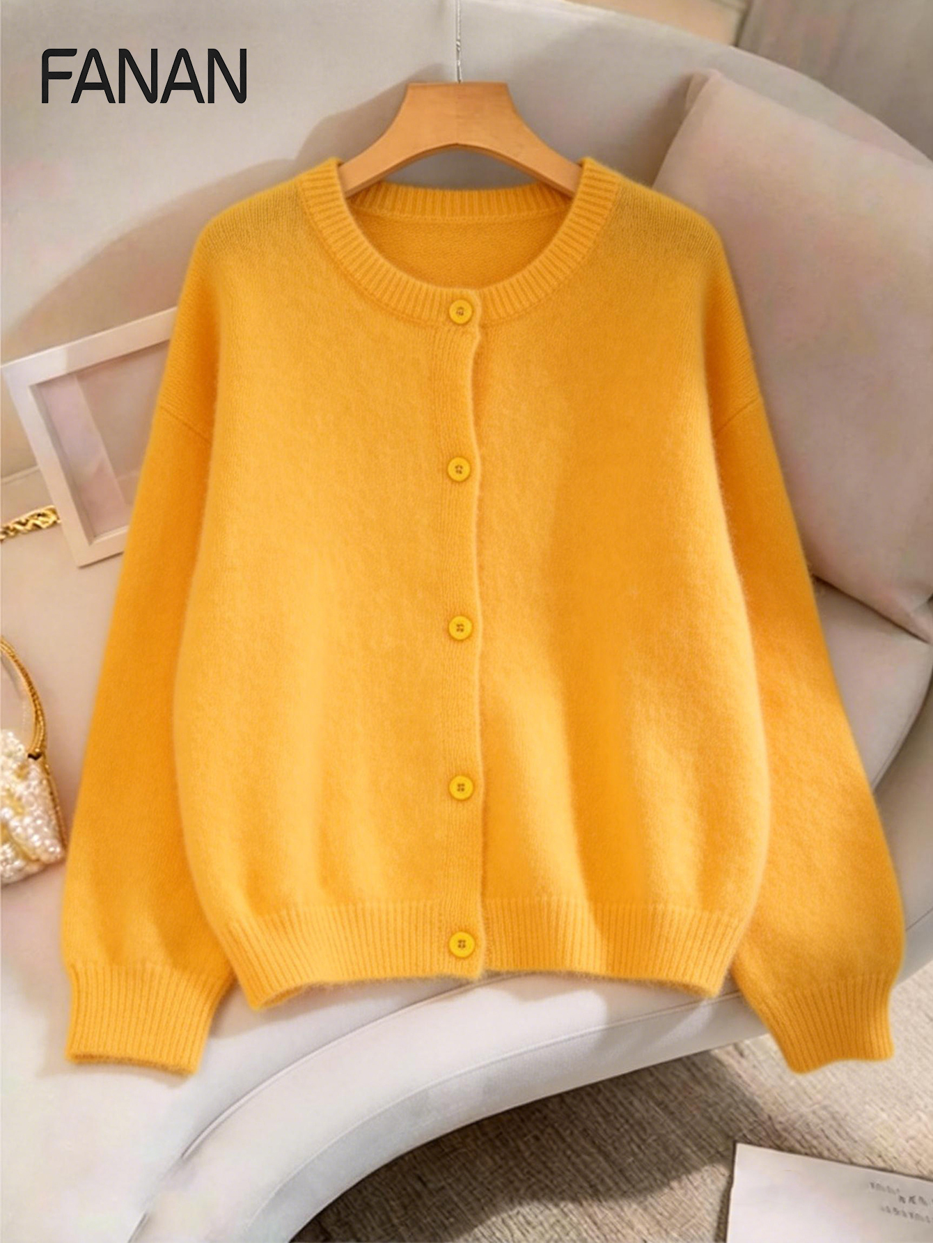 New Autumn and Winter Niche Kn - đánh giá và giá Yellow Winter Clothing