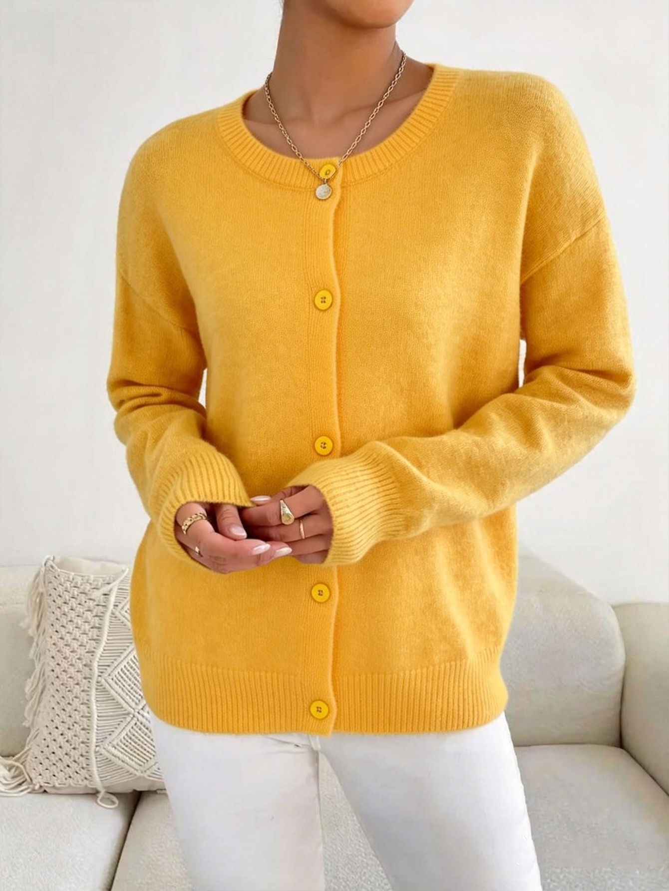 New Autumn and Winter Niche Kn - đánh giá và giá Yellow Winter Clothing