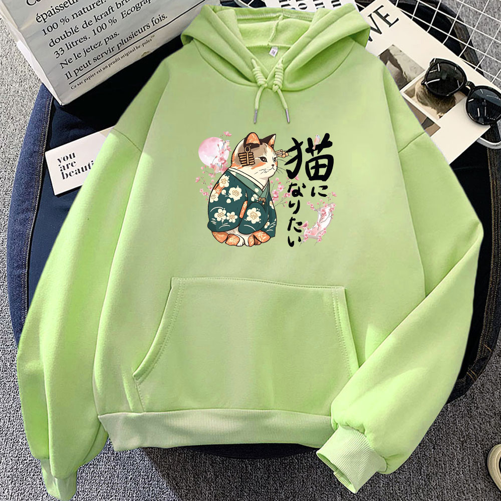 Ukiyoe Style Kanji Cat Printin - đánh giá và giá Yellow Winter Clothing