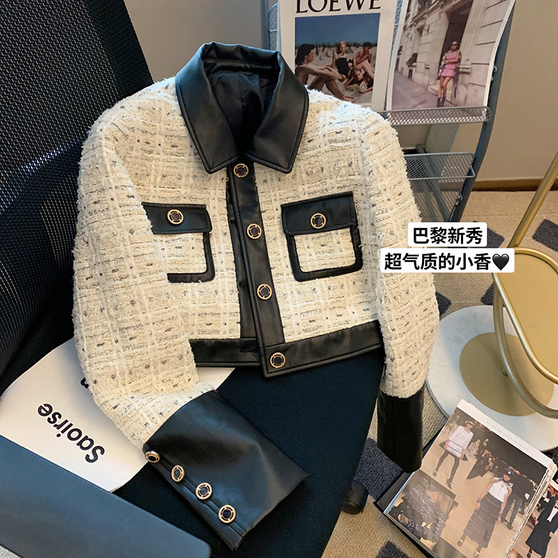 Contrast Stitching Tweed Fragr - đánh giá và giá Wool Blend Coat