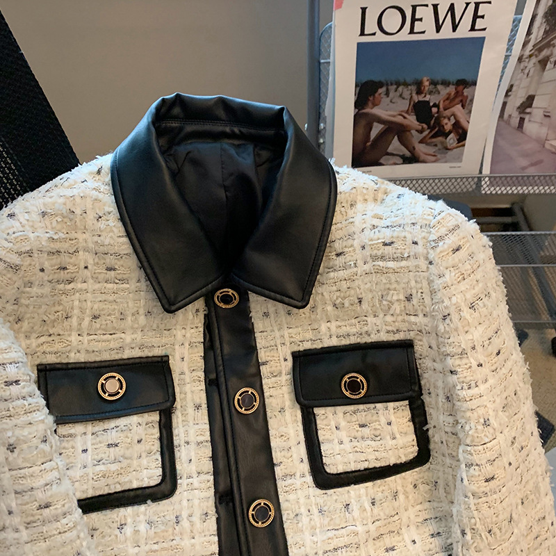 Contrast Stitching Tweed Fragr - đánh giá và giá Wool Blend Coat