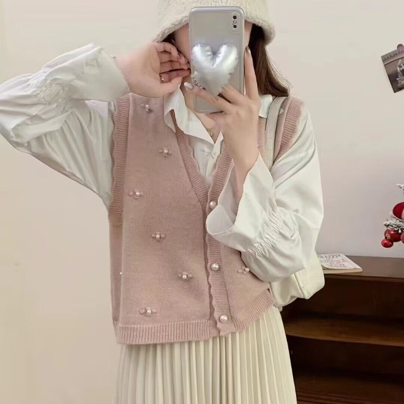 Pink Knit Vests For Women Casu - đánh giá và giá Winter Clothing Trends 2025 Women'S