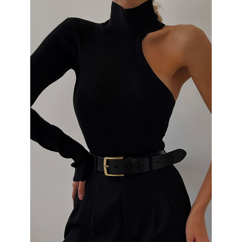 Solid Asymmetric One Shoulder  - đánh giá và giá Winter Clothing Women'S