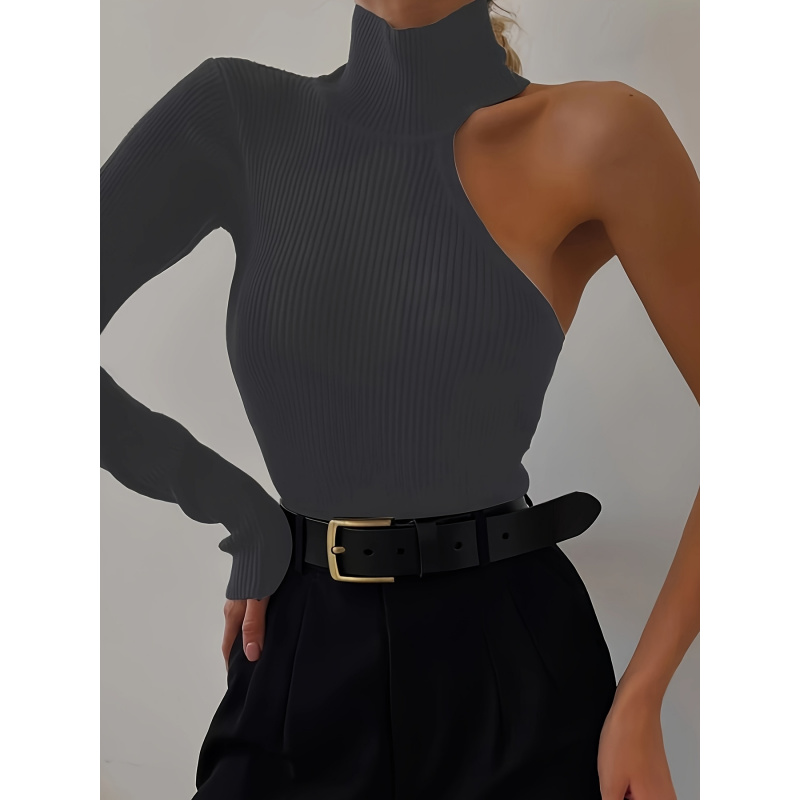 Solid Asymmetric One Shoulder  - đánh giá và giá Winter Clothing Women'S