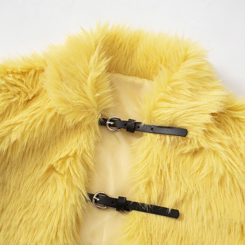 2025 Fur Short Coat Women Crop - đánh giá và giá Yellow Winter Clothing