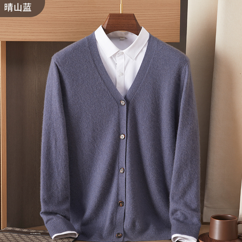 Red men's V-neck cashmere card - đánh giá và giá Wool Blend Coat
