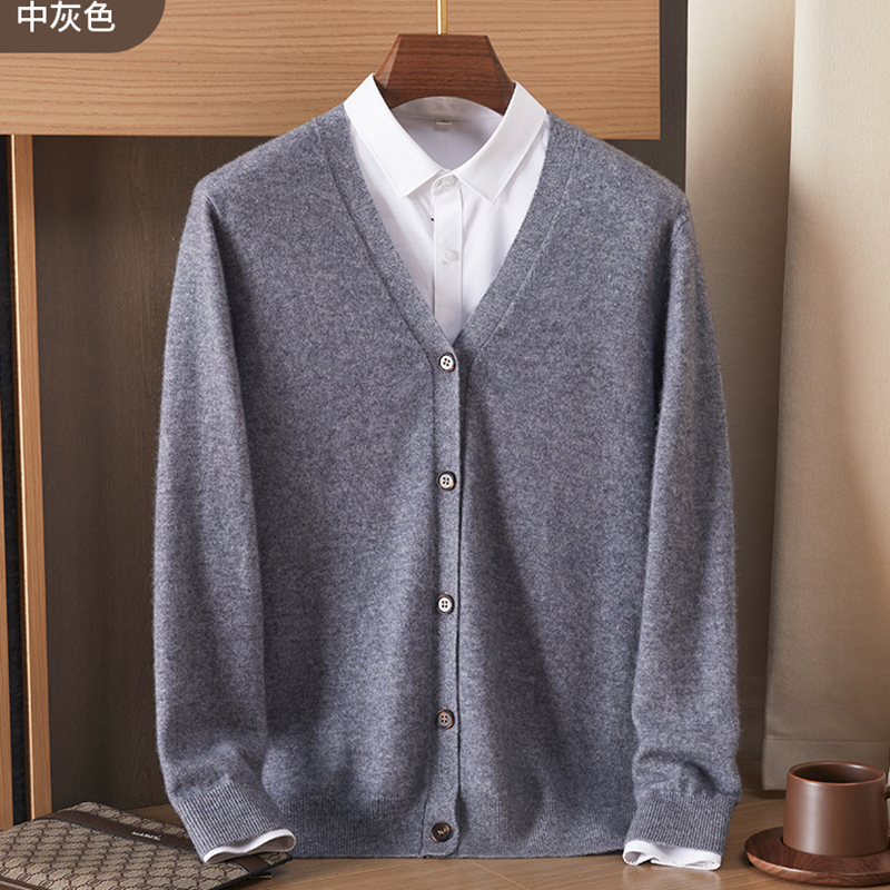 Red men's V-neck cashmere card - đánh giá và giá Wool Blend Coat