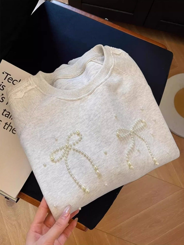 Round Neck Pearl Women's Sweat - đánh giá và giá Winter Clothing Trends 2025 Women'S