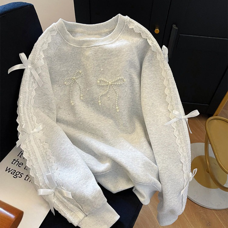 Round Neck Pearl Women's Sweat - đánh giá và giá Winter Clothing Trends 2025 Women'S