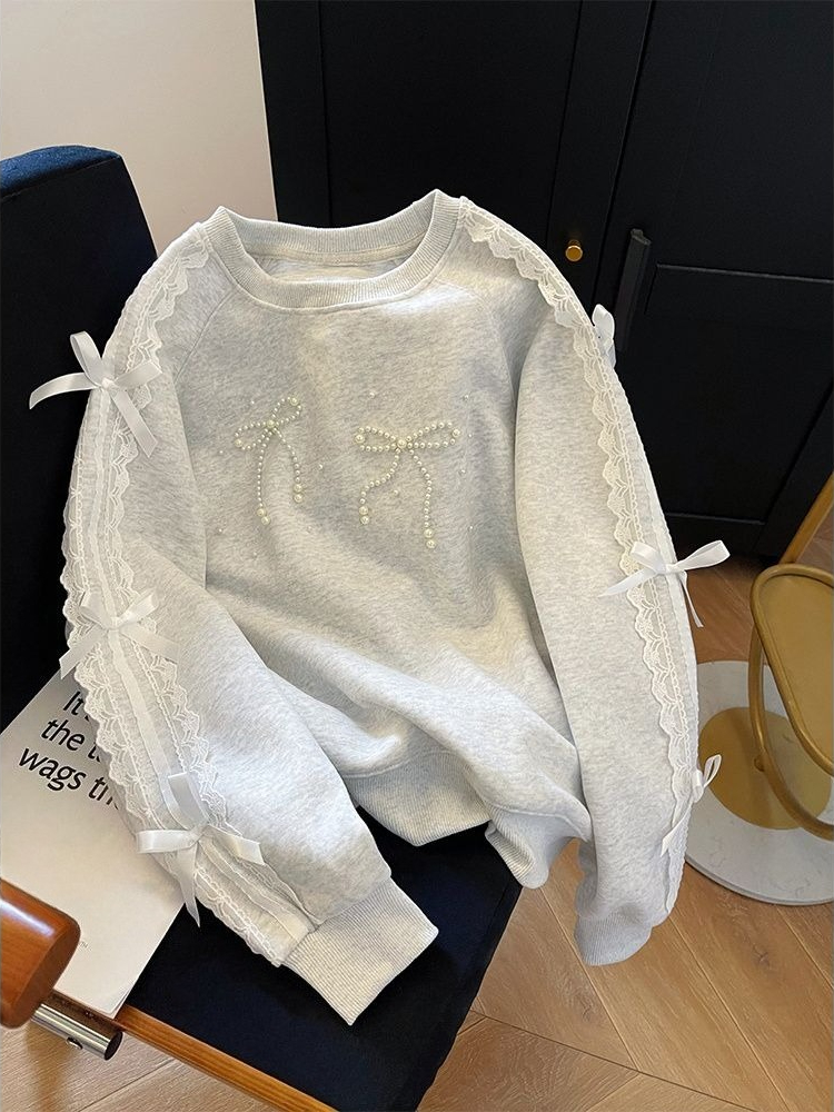 Round Neck Pearl Women's Sweat - đánh giá và giá Winter Clothing Trends 2025 Women'S