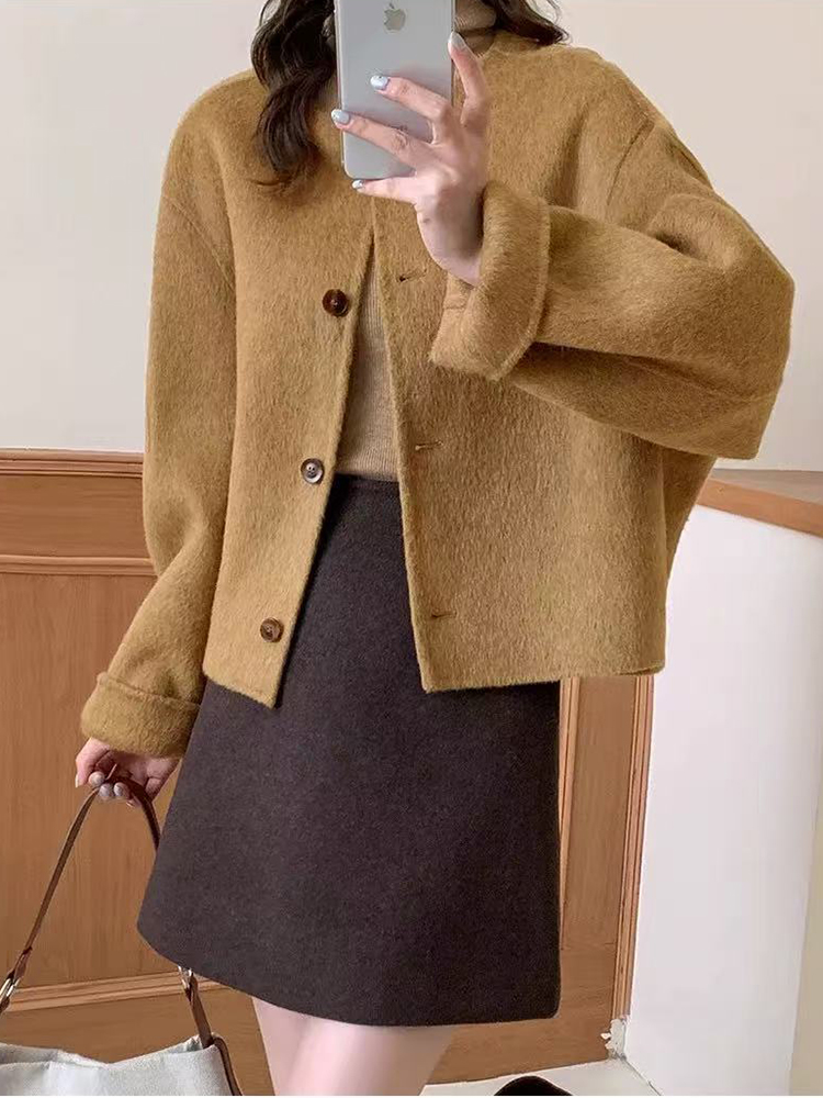 Faux Wool Coat for Women Korea - đánh giá và giá Wool Blend Coat