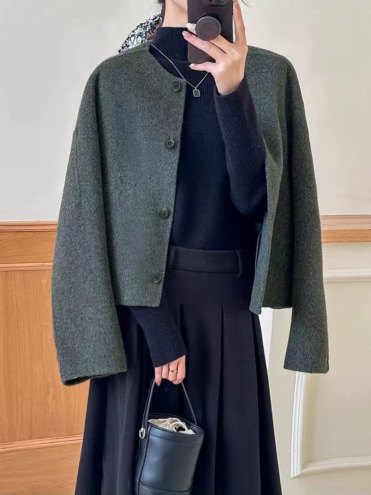 Faux Wool Coat for Women Korea - đánh giá và giá Wool Blend Coat