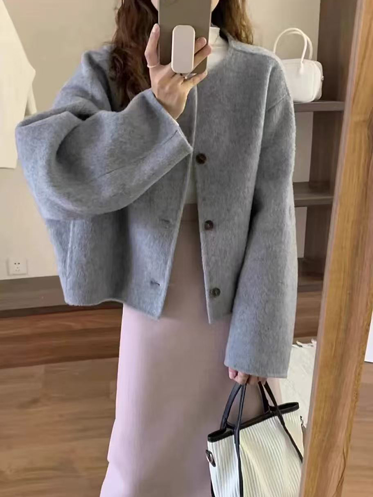 Faux Wool Coat for Women Korea - đánh giá và giá Wool Blend Coat