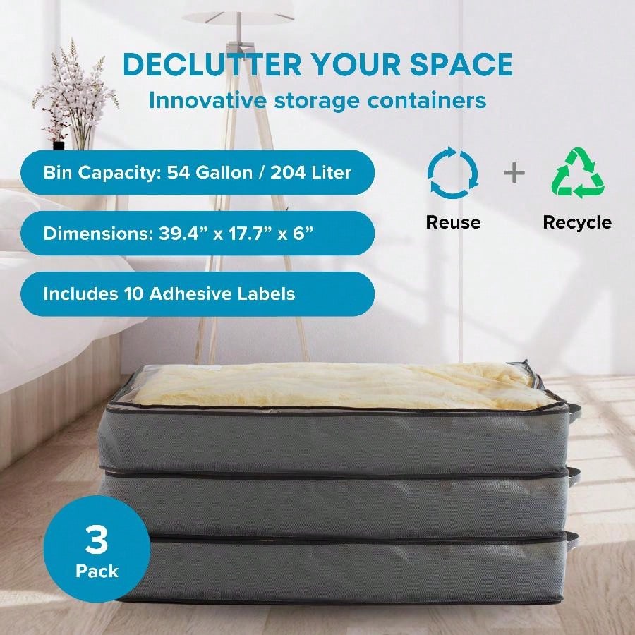 3 Pack Under Bed Storage Bags  - đánh giá và giá Winter Clothing Storage