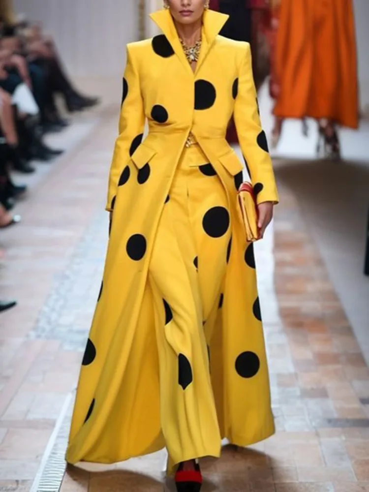Gymystars Polka-Dot Woolen Coa - đánh giá và giá Yellow Winter Clothing