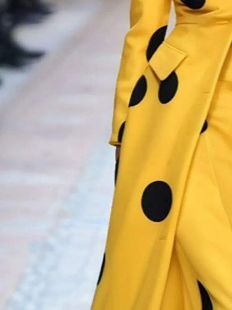 Gymystars Polka-Dot Woolen Coa - đánh giá và giá Yellow Winter Clothing