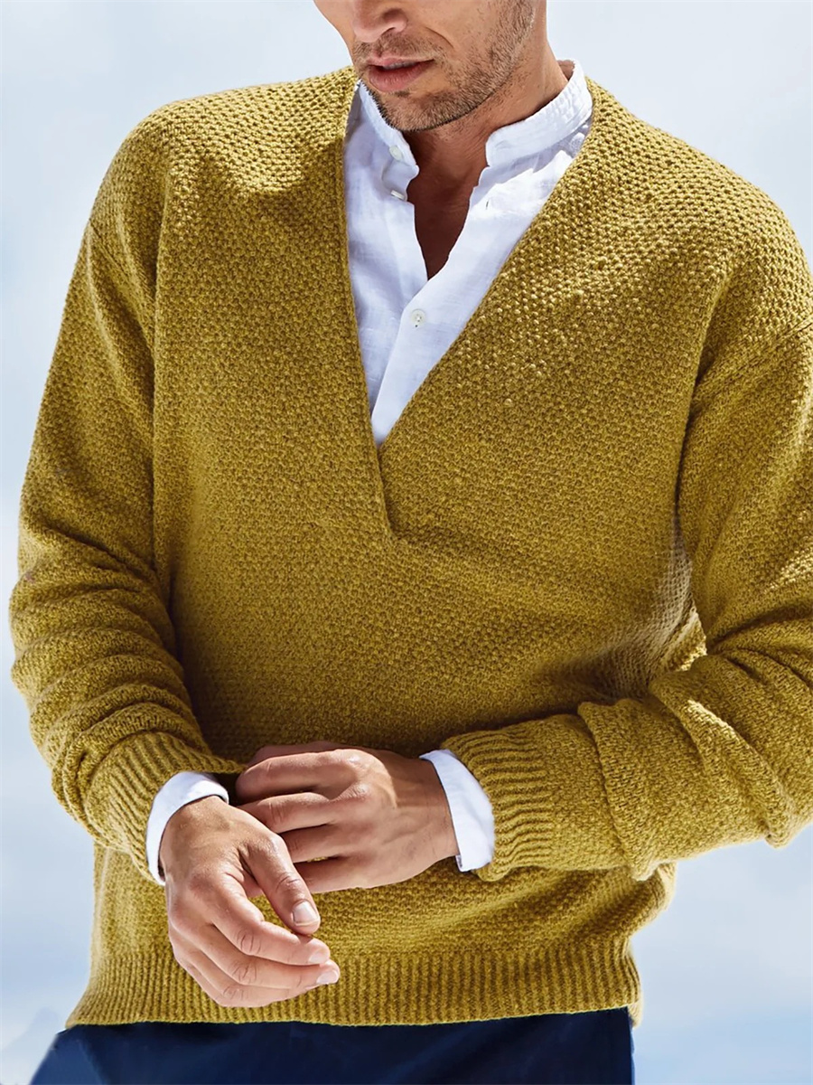 Autumn Winter Men Sweaters Kni - đánh giá và giá Yellow Winter Clothing