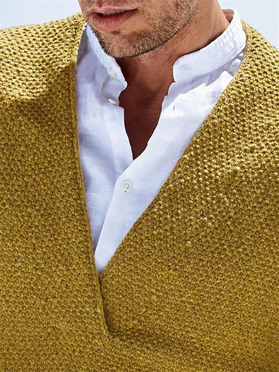 Autumn Winter Men Sweaters Kni - đánh giá và giá Yellow Winter Clothing